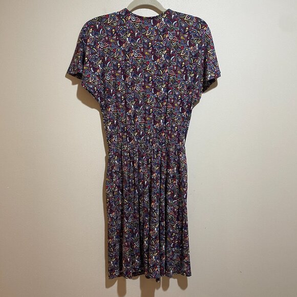 Boden Flutter Sleeve Jersey Dress Paisley Patterned - Picture 11 of 14